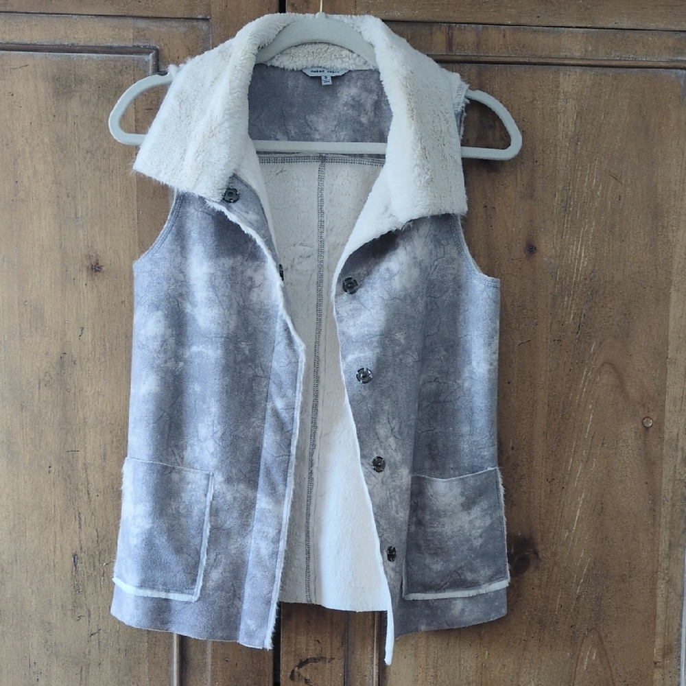 Naked Zebra Gray and White Sleeveless Vest